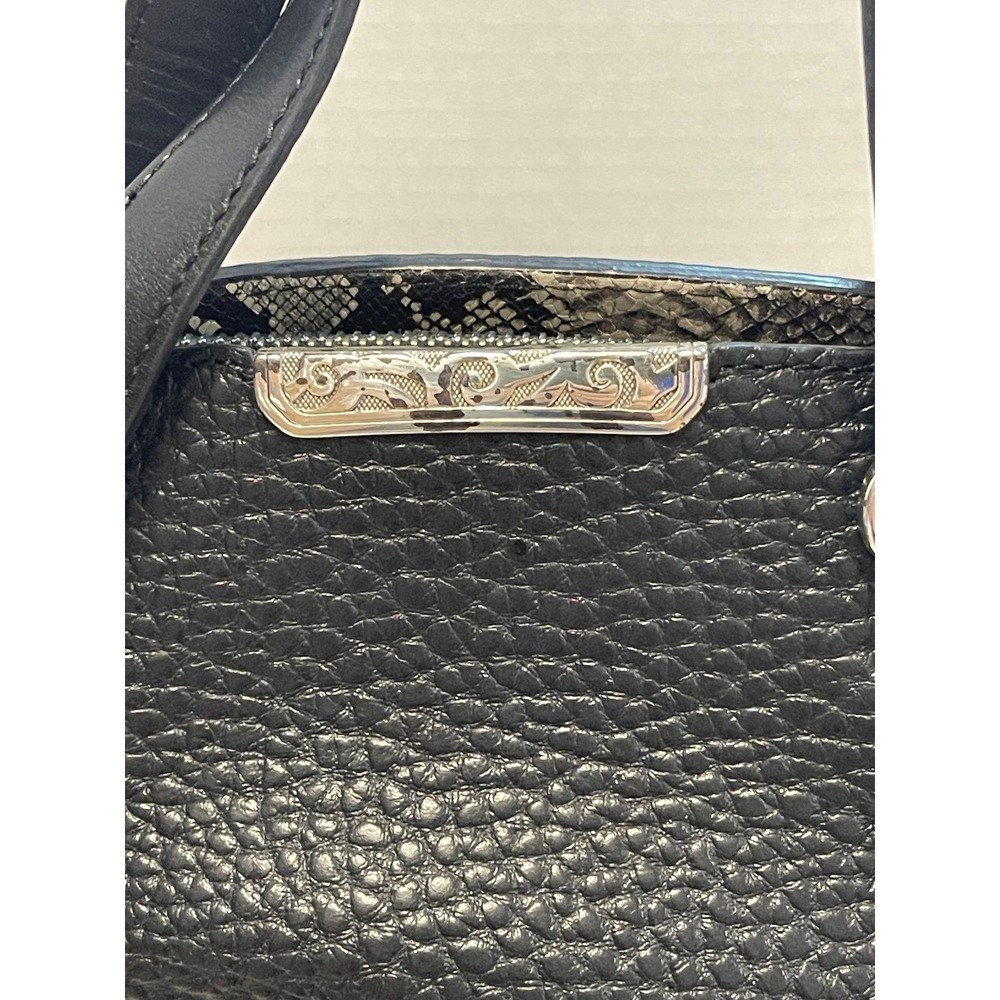 Brighton Harley Dome Black And Python Handbag Bla… - image 4